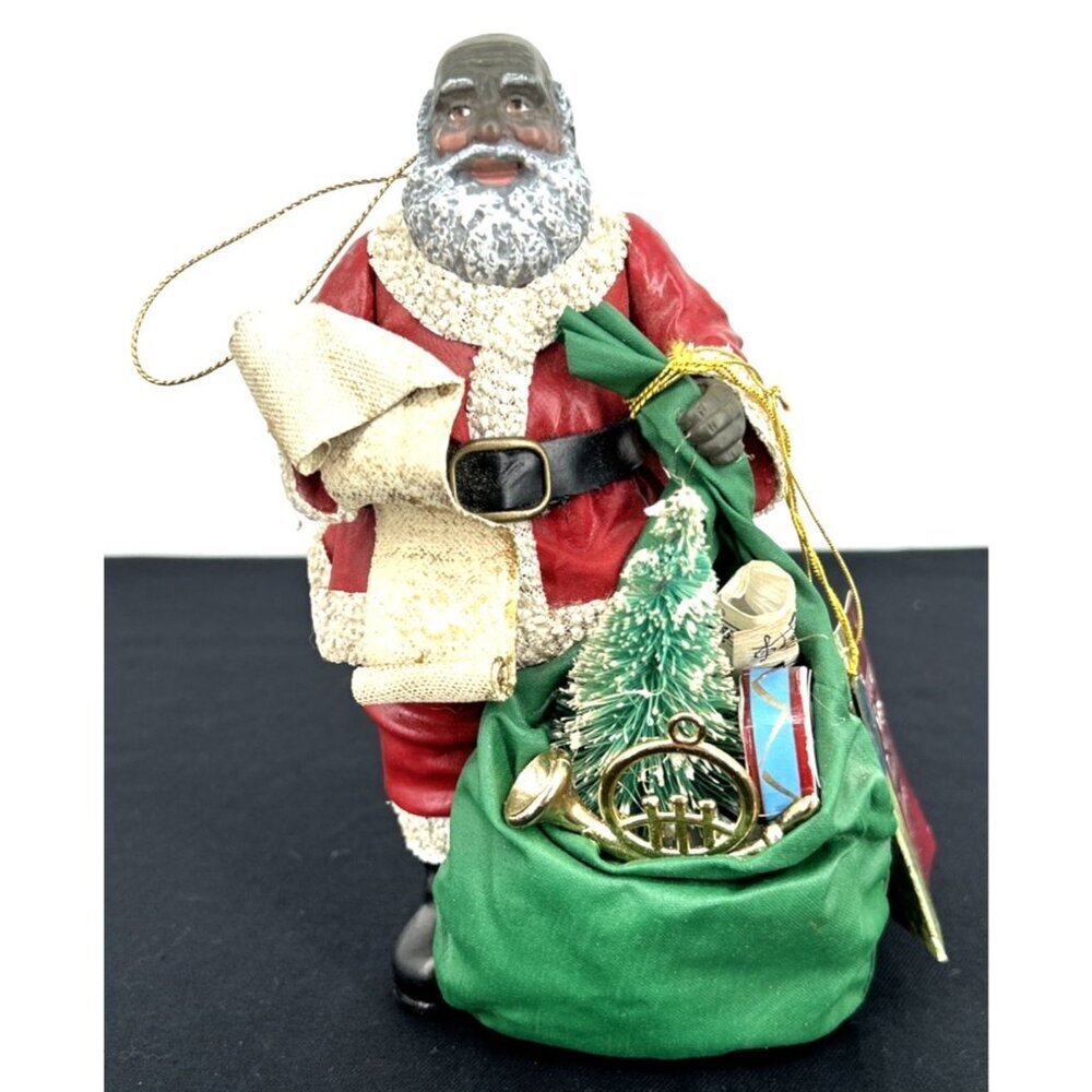Clothtique Black Santa Possible Dreams Christmas Ornament 7" NWT 1993